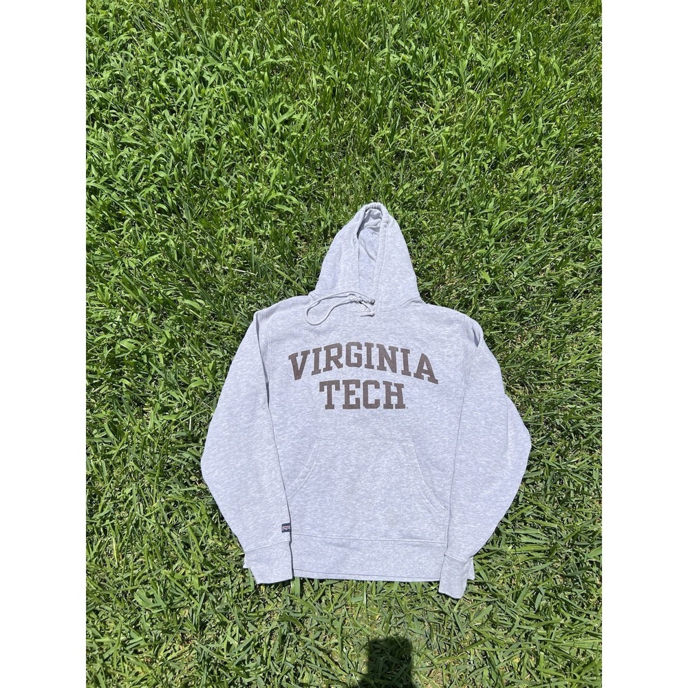JanSport Virginia Tech Hoodie Adult Small Vintage 90s Gray Grunge Collage Skater